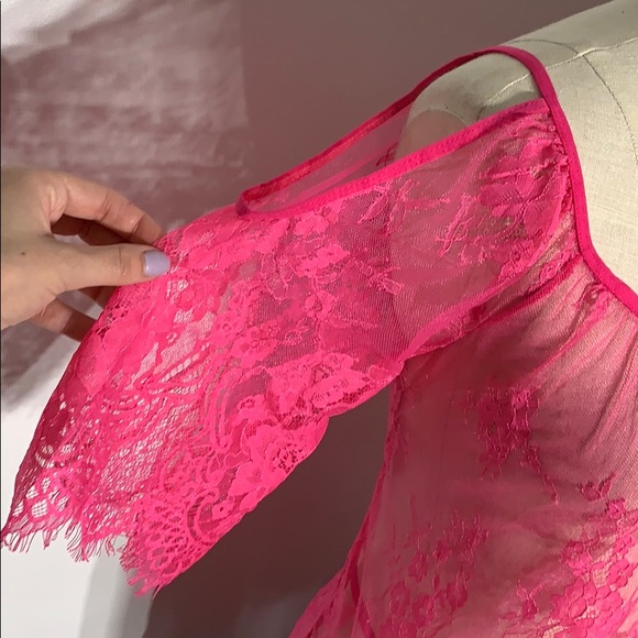 Sheer lace tunic and thong set - Picture 10 of 14